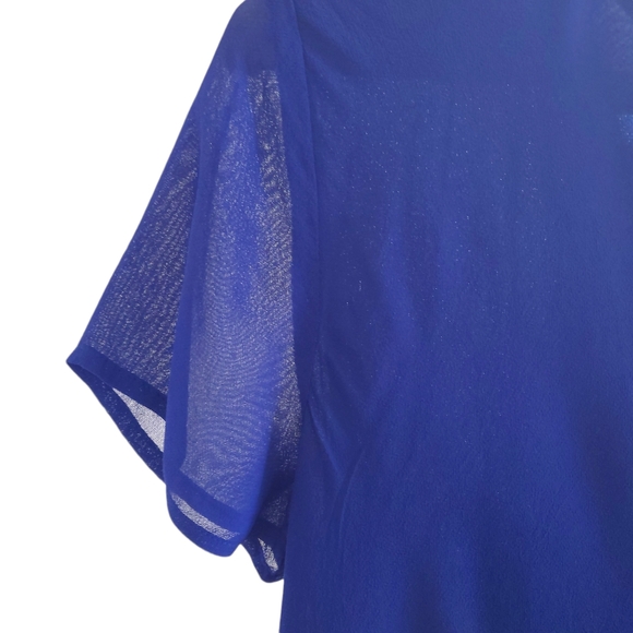 VTG Benjamin A. Blue Sapphire A-line Ankle Length Short Sleeve Dress Siz… - Picture 5 of 9